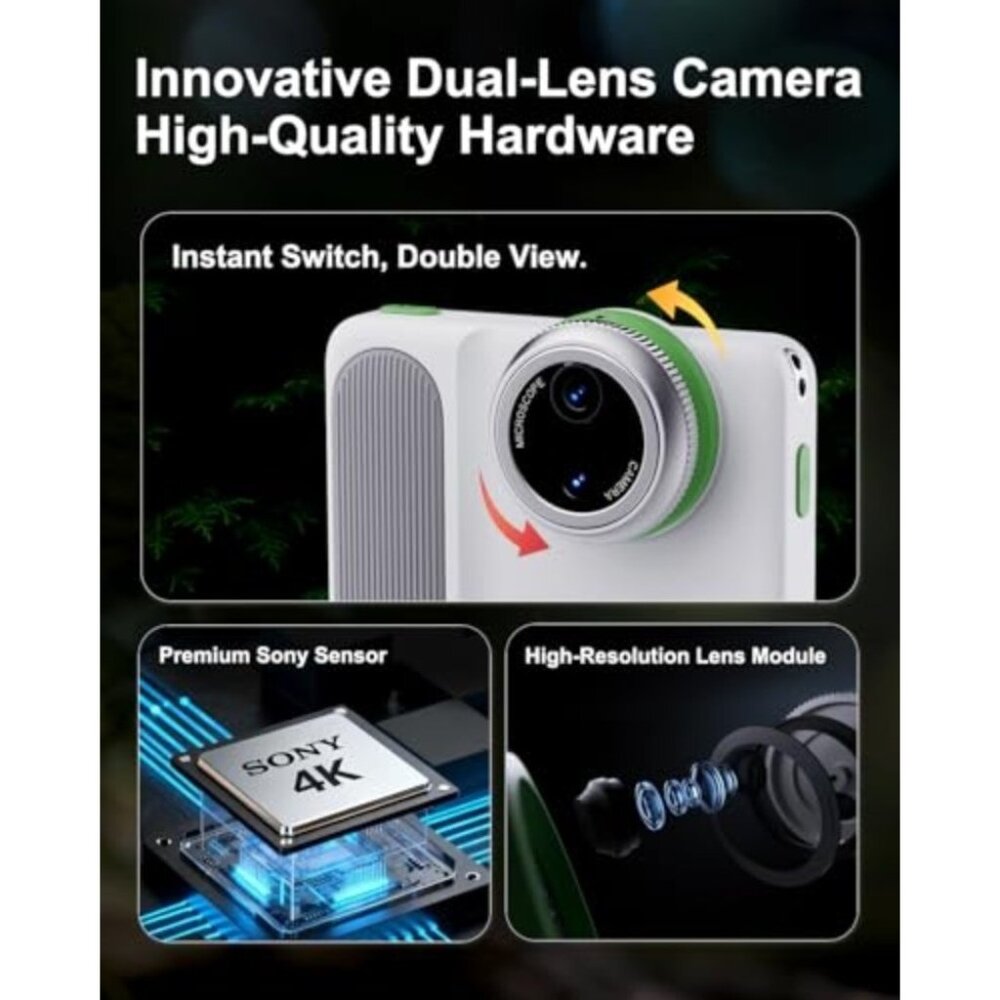 MicroCam X1 4K Digital Camera with 400X Microscope, True 4K Footage, Autofocus, - Picture 4 of 7